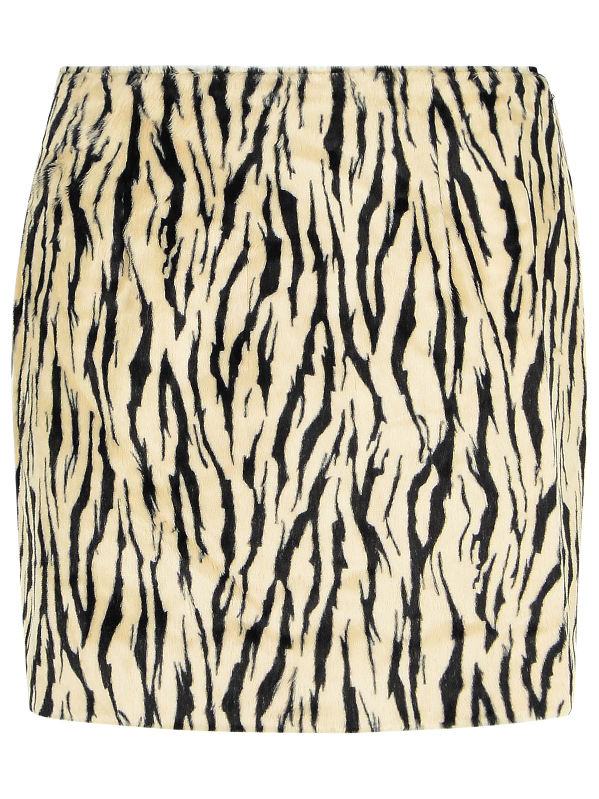 Rotate Printed Faux Fur Skirt Women ROTATE