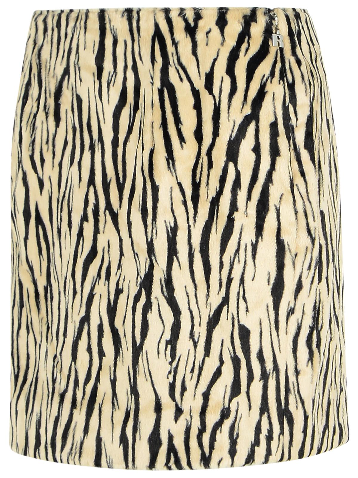 Rotate Printed Faux Fur Skirt Women ROTATE