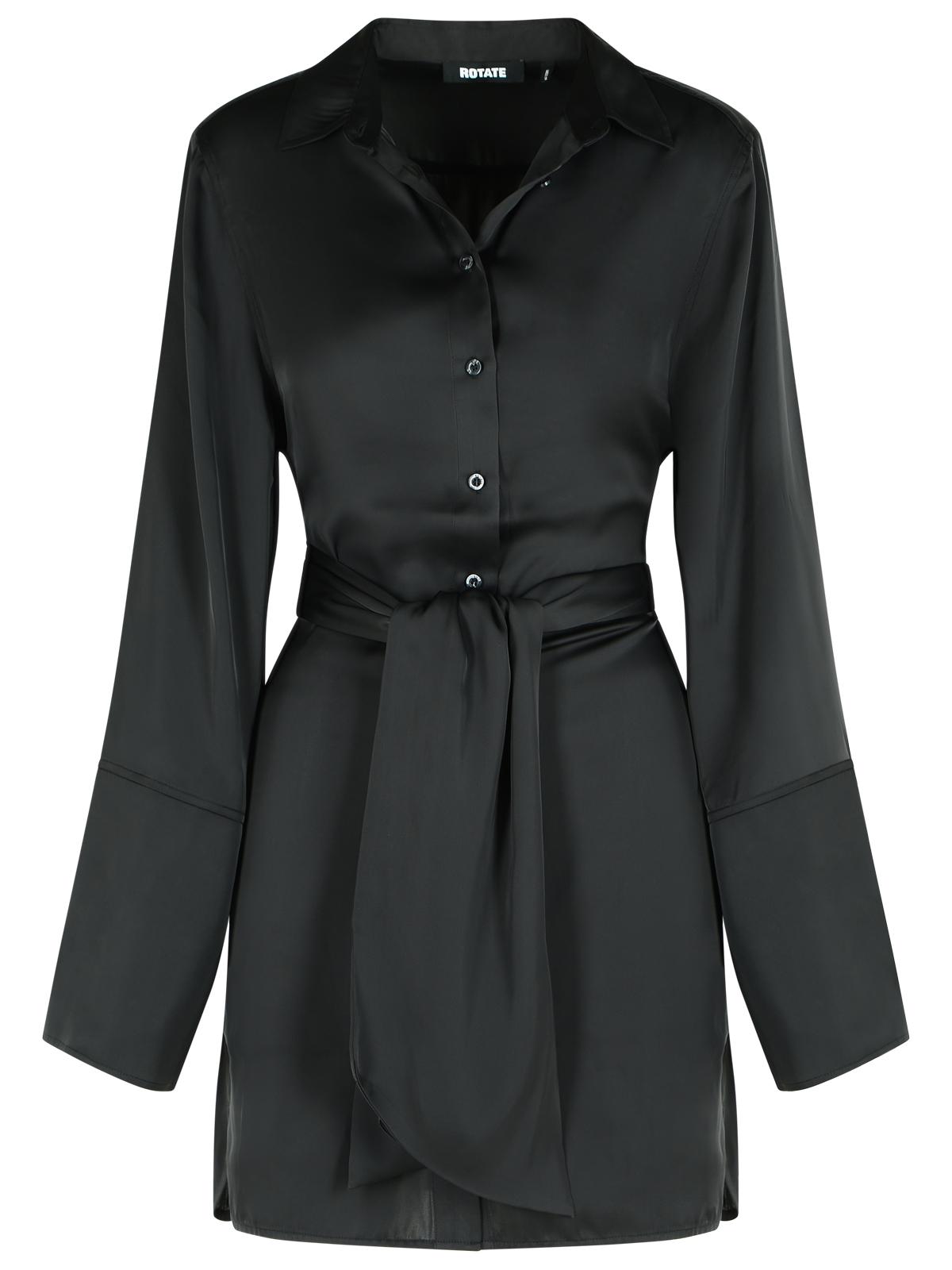 Rotate Black Polyester Shirt Dress Women ROTATE