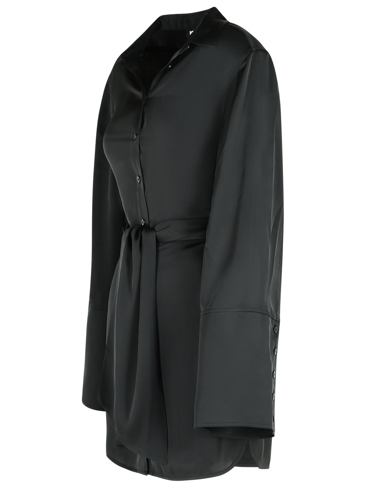 Rotate Black Polyester Shirt Dress Women ROTATE