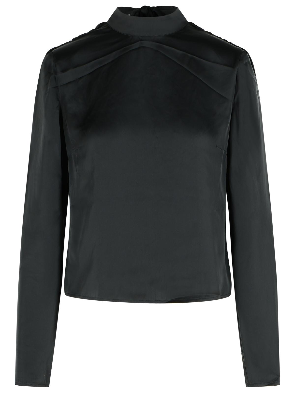 Rotate Draped Top In Black Polyester Women ROTATE