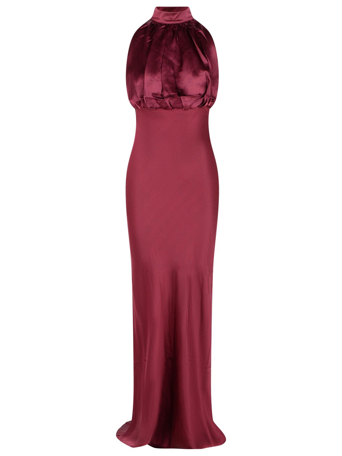 Rotate Kalina' Burgundy Silk Dress Women ROTATE