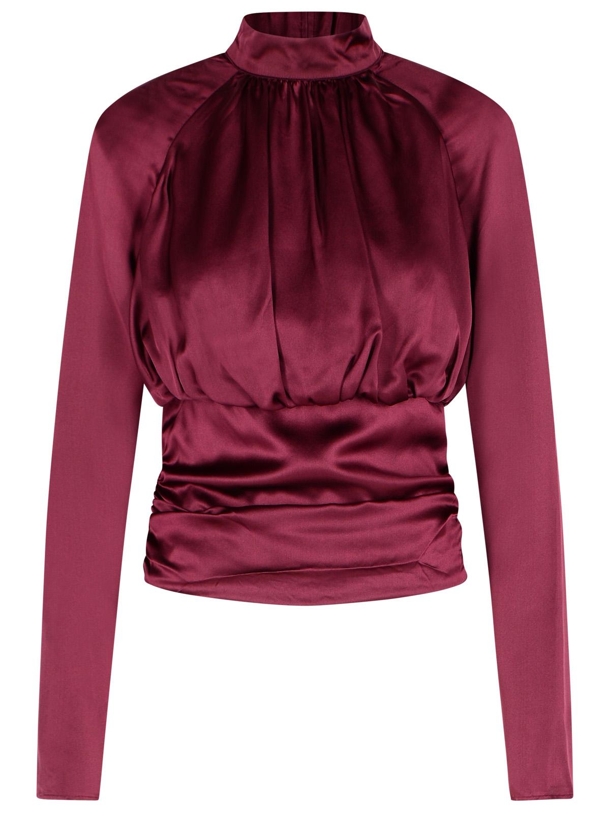 Rotate 'Kala' Burgundy Silk Blouse Women ROTATE