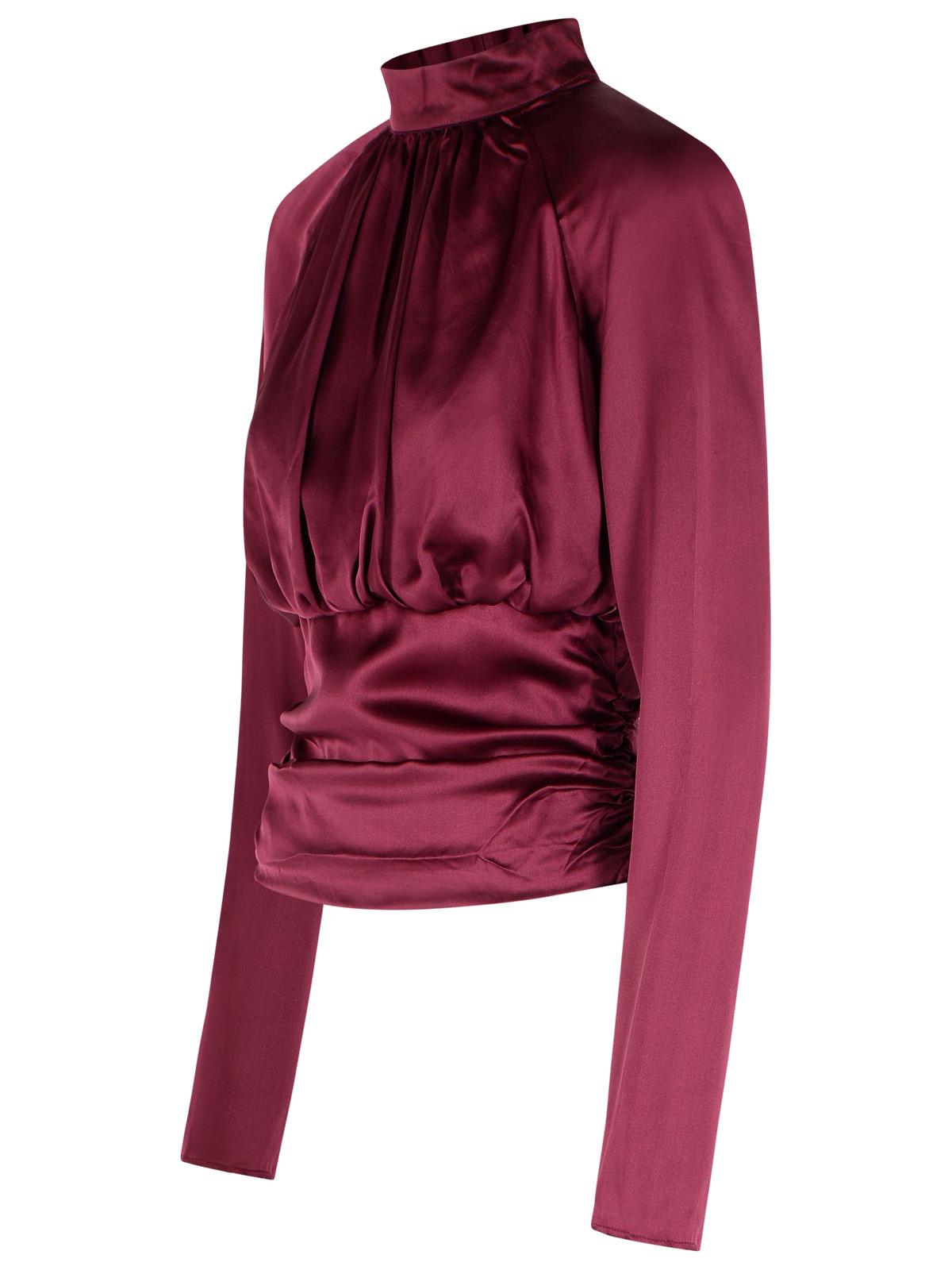Rotate 'Kala' Burgundy Silk Blouse Women ROTATE
