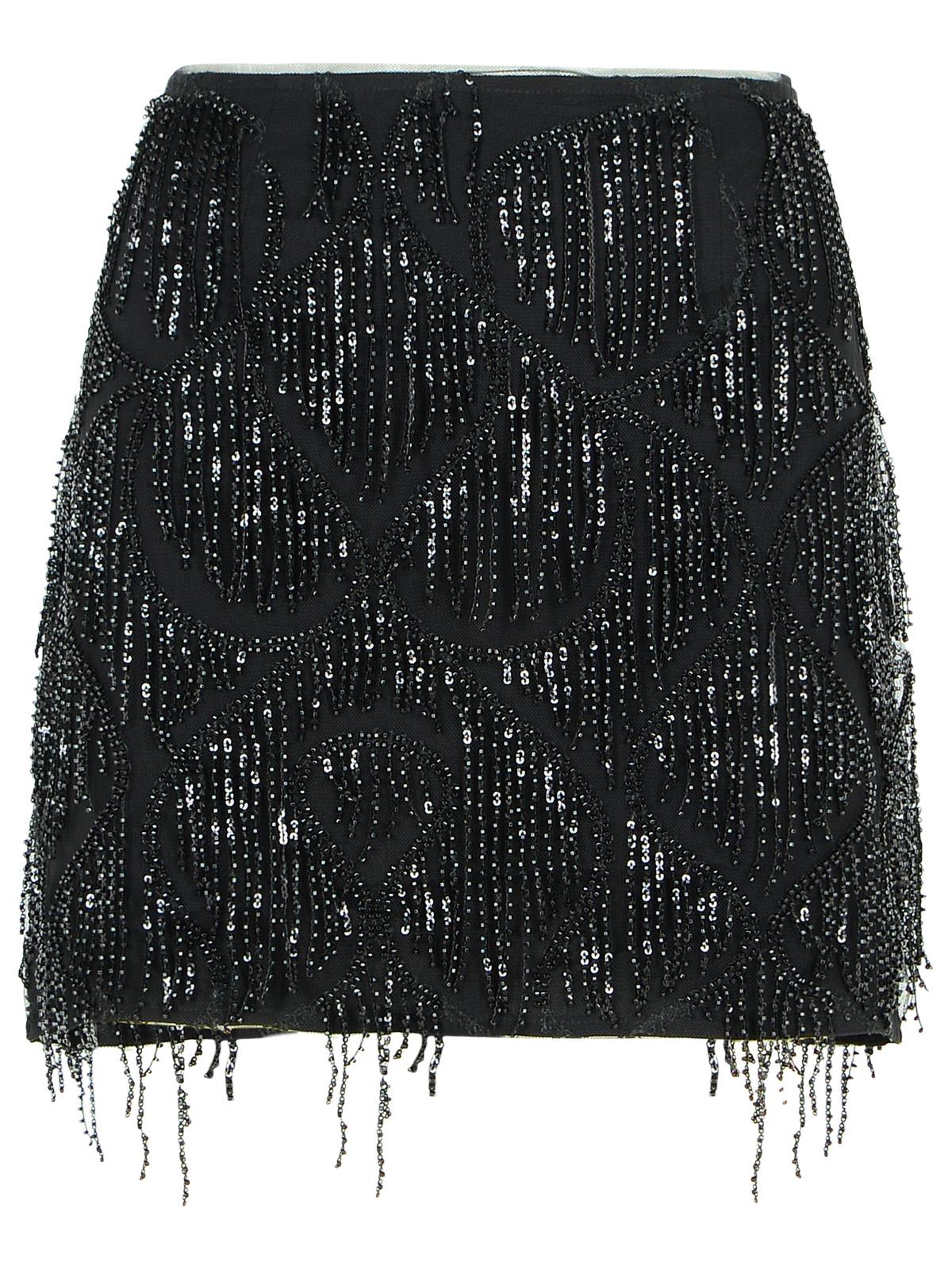 Rotate 'Tula' Black Polyester Miniskirt Women ROTATE