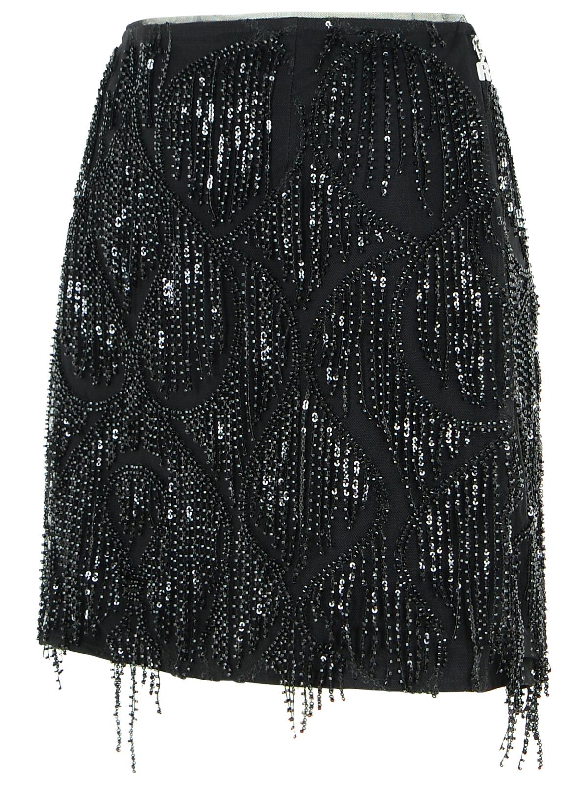 Rotate 'Tula' Black Polyester Miniskirt Women ROTATE
