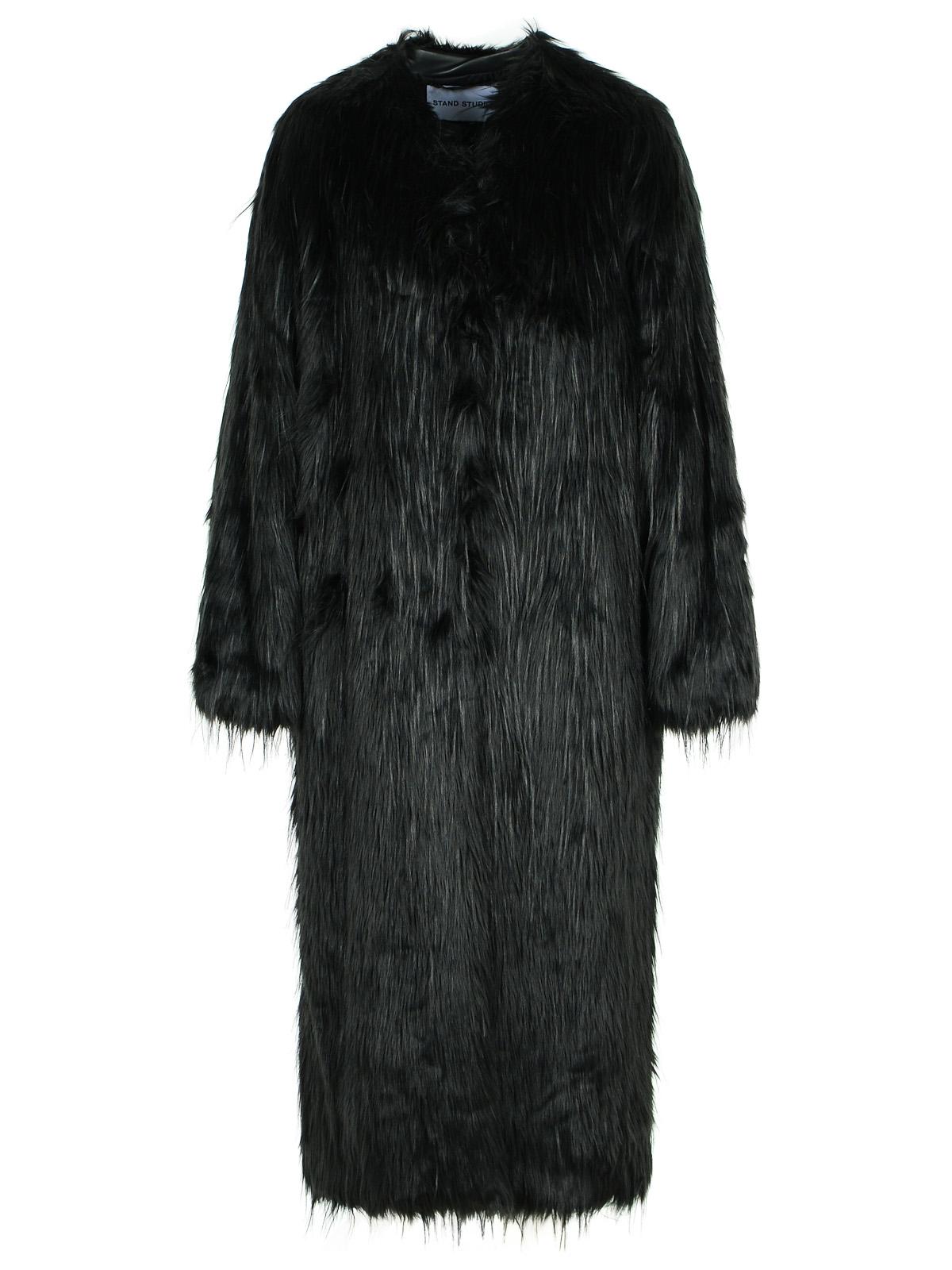 Stand Studio 'Carolina' Black Faux Fur Coat Women STAND STUDIO