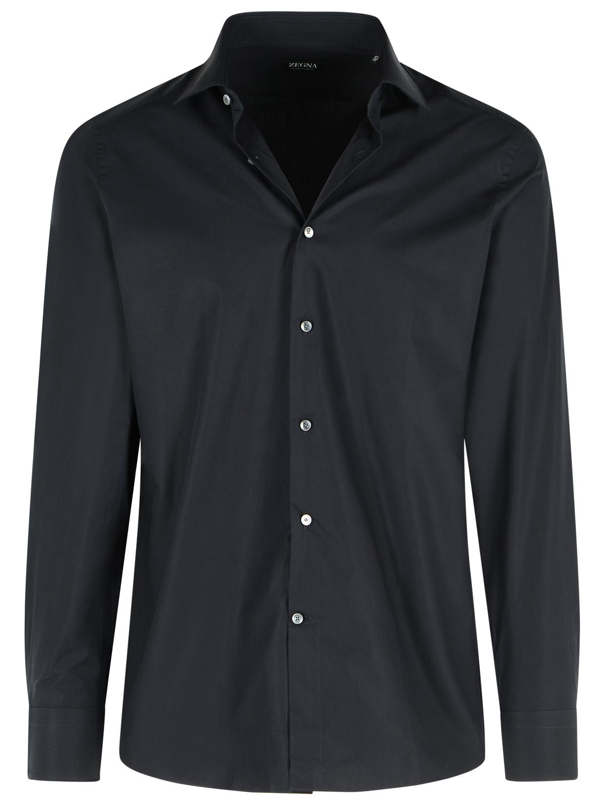 Zegna 'Trofeo' Dark Blue Cotton Shirt Men ZEGNA