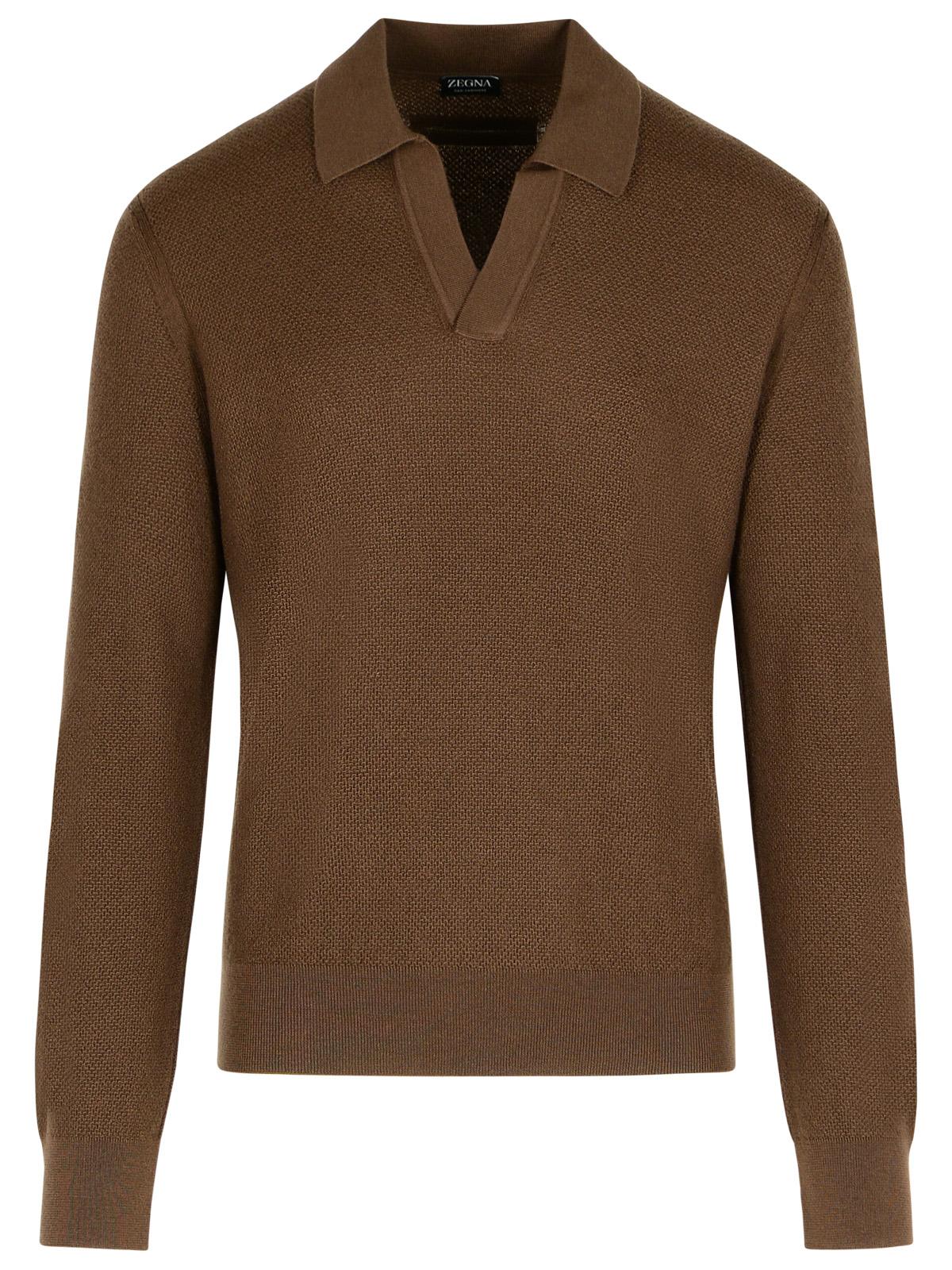 Zegna 'Oasi' Brown Cashmere Sweater Men ZEGNA