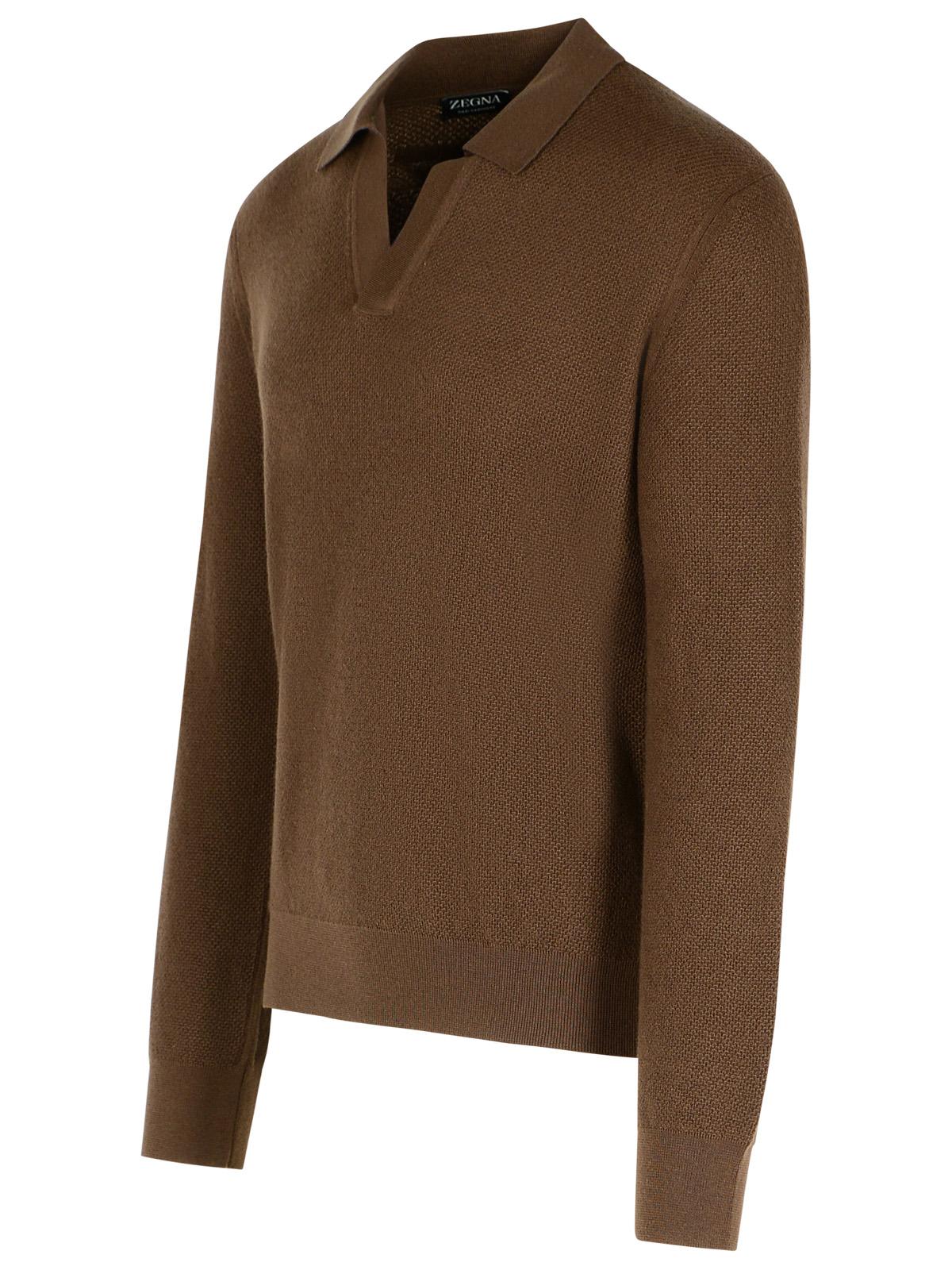 Zegna 'Oasi' Brown Cashmere Sweater Men ZEGNA