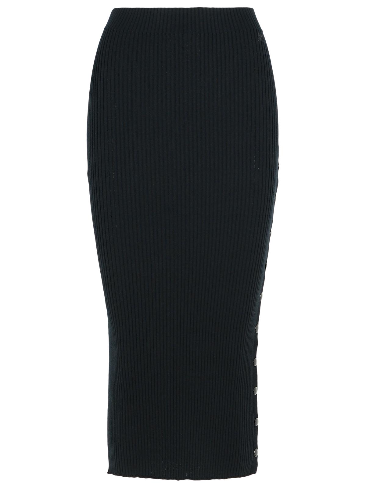 Courreges Black Merino Wool Blend Skirt Women COURREGES