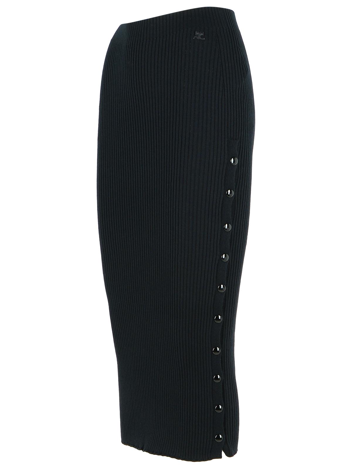 Courreges Black Merino Wool Blend Skirt Women COURREGES