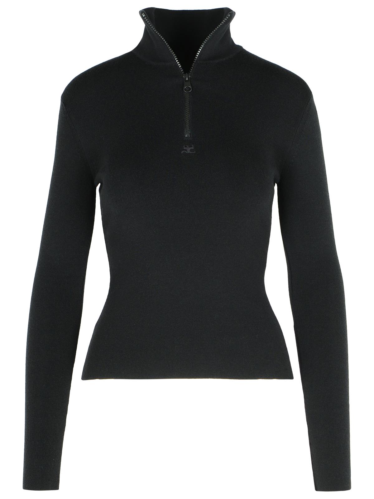 Courreges Black Merino Wool Sweater Women COURREGES