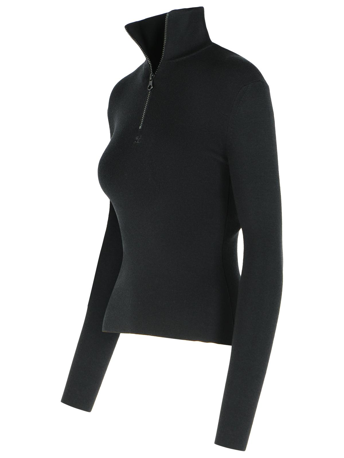 Courreges Black Merino Wool Sweater Women COURREGES