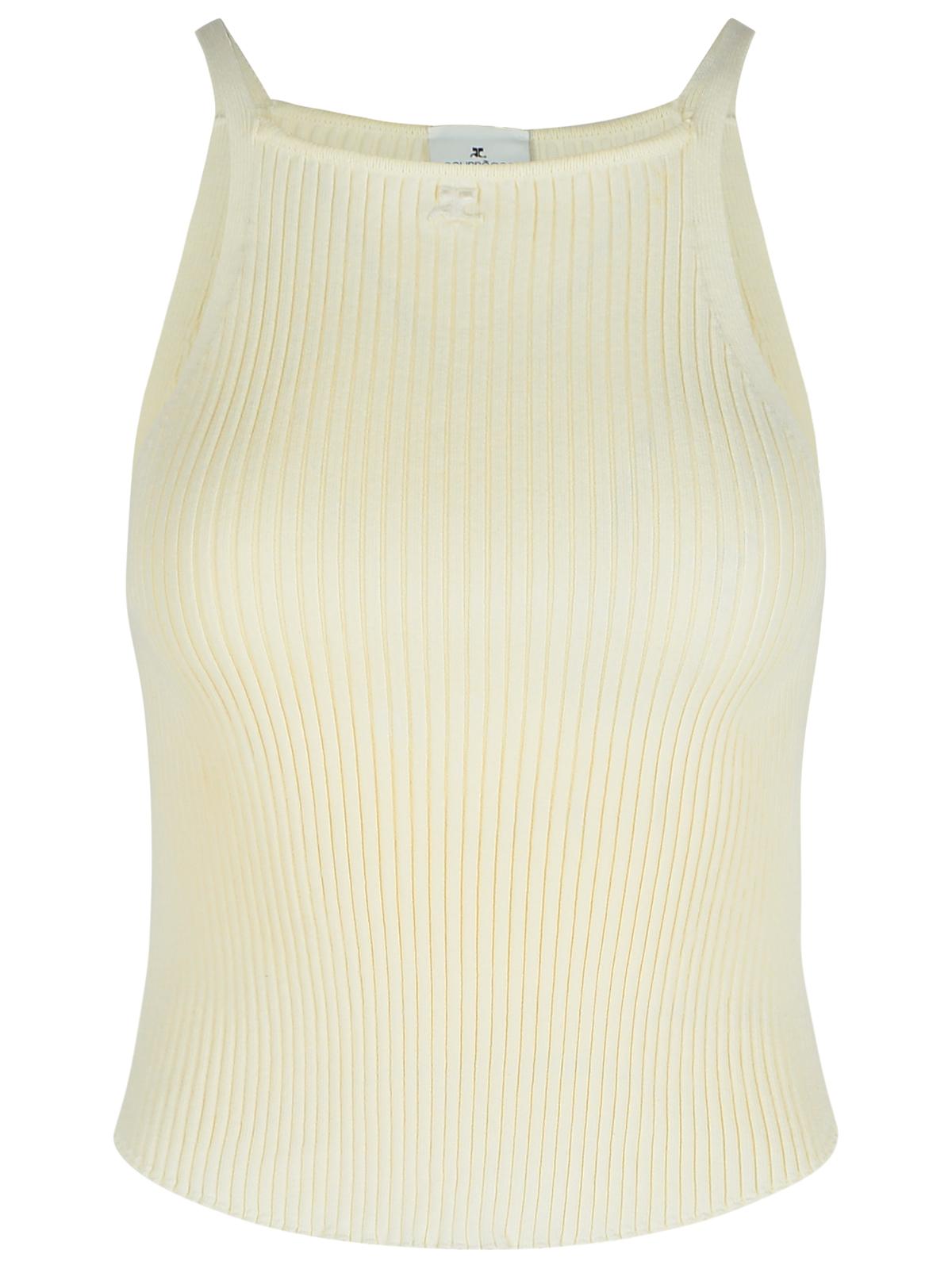 Courreges Ivory Viscose Blend Top Women COURREGES