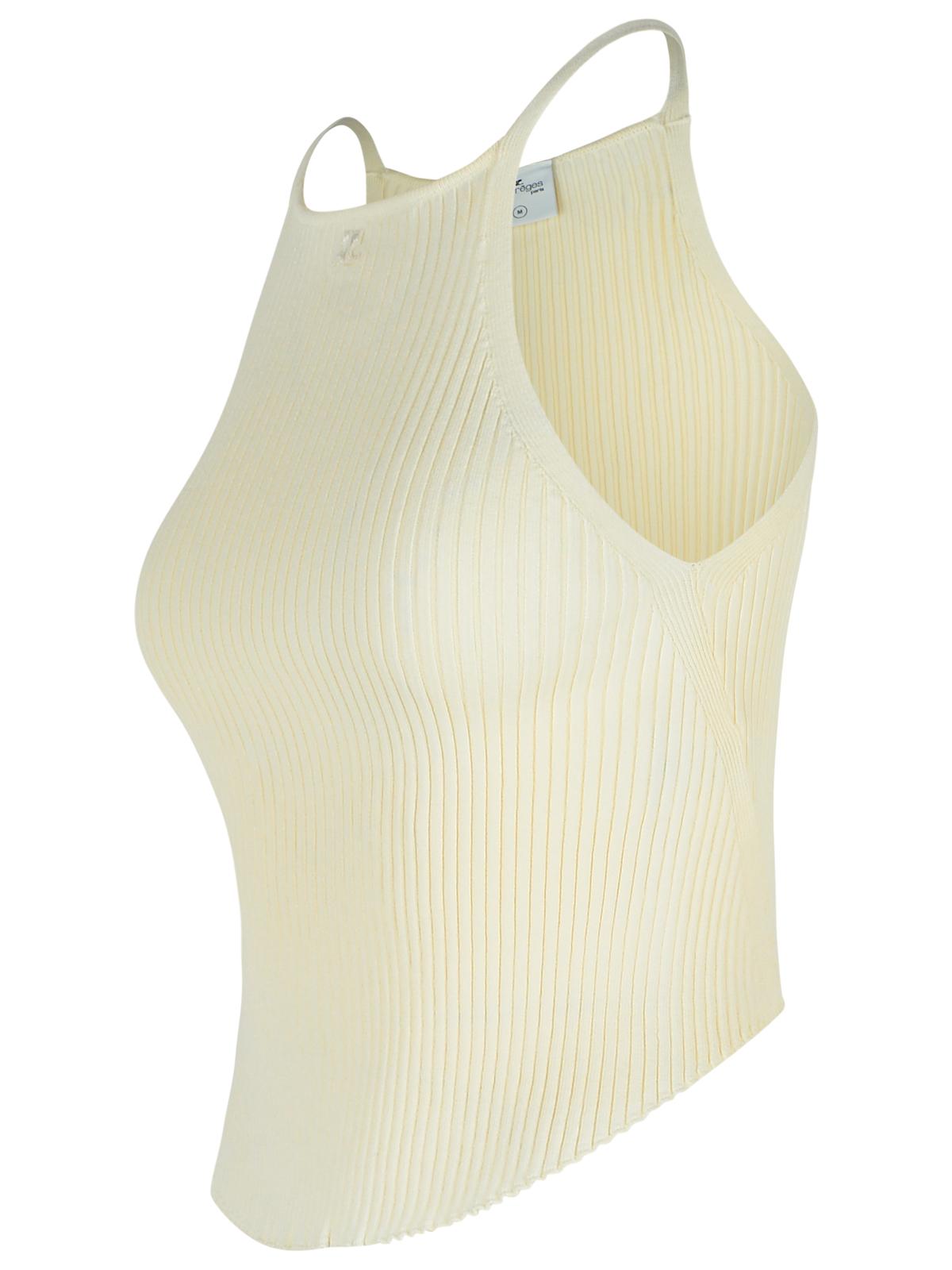 Courreges Ivory Viscose Blend Top Women COURREGES