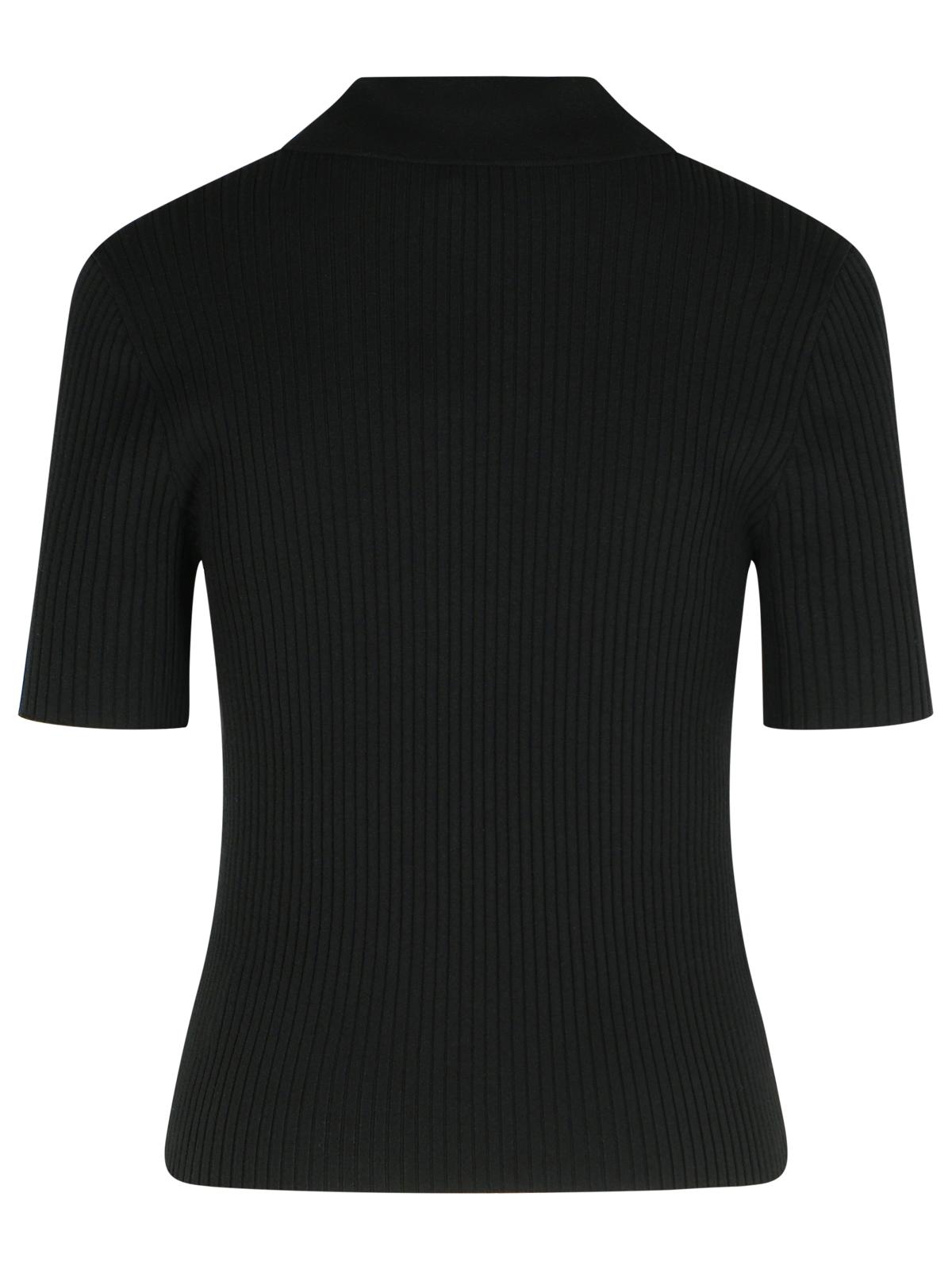 Courreges Black Viscose Blend Polo Shirt Women COURREGES
