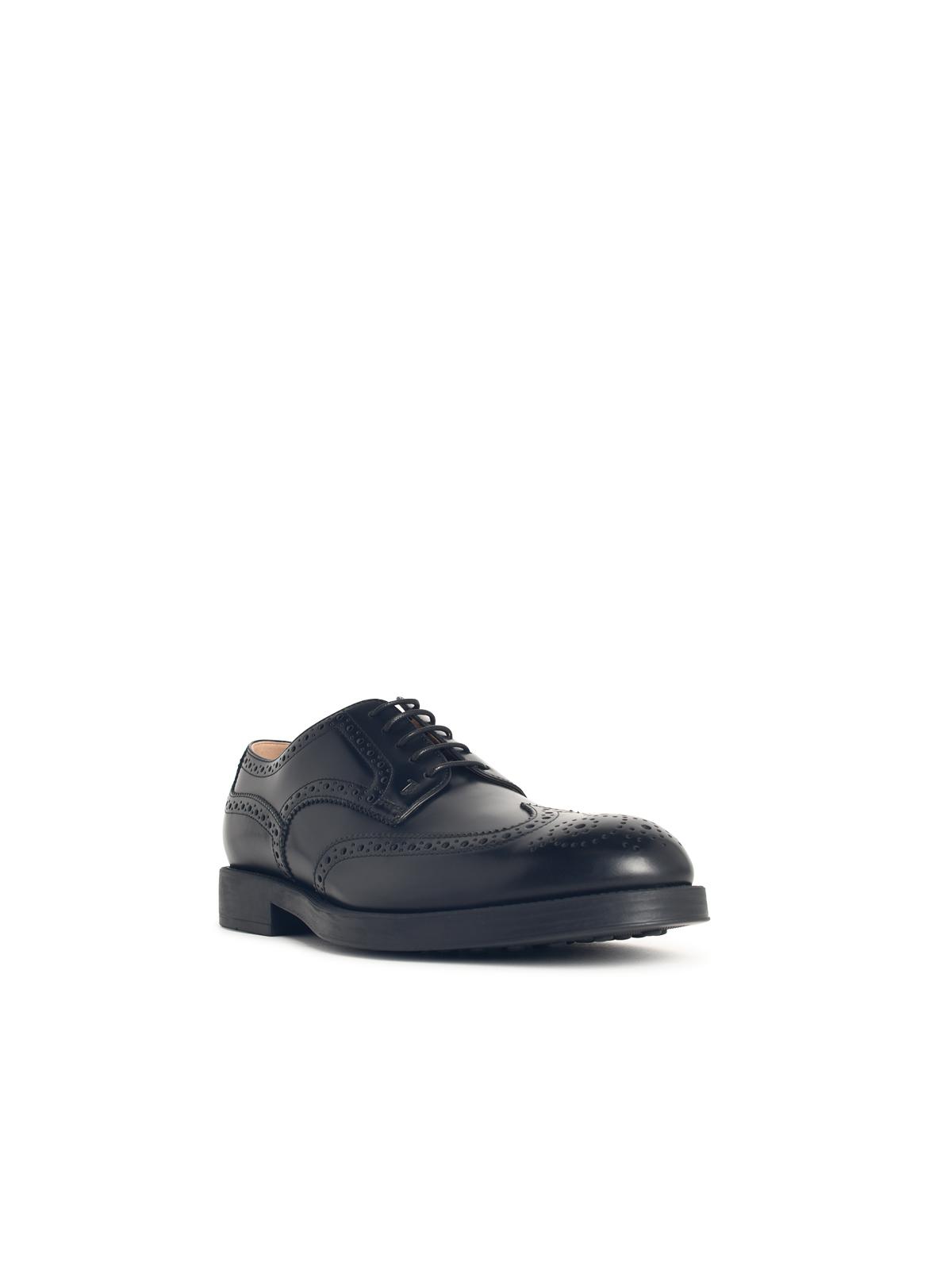 Tod's Black Leather Lace-Up Shoes Men TOD'S