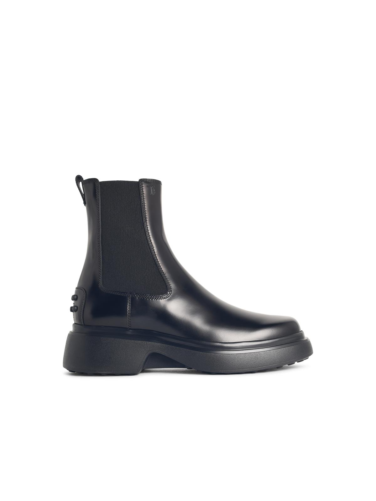 Tod's Black Leather Ankle Boots Women
