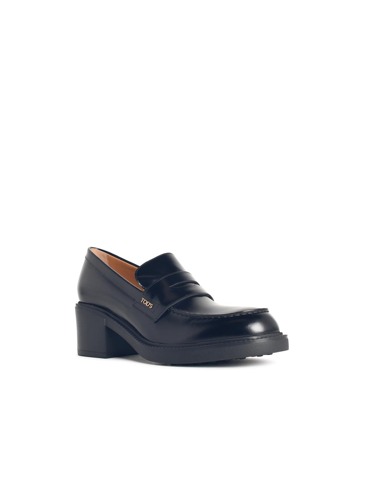 Tod's Black Leather Loafers Women TOD'S