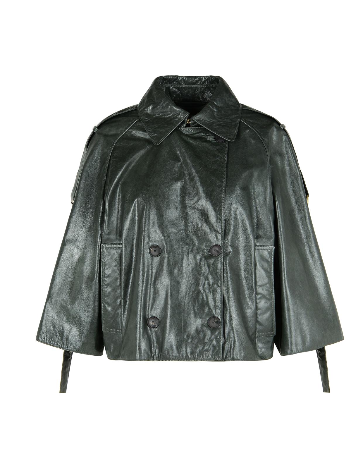 Max Mara 'Tenace' Grey Leather Jacket Women MAX MARA