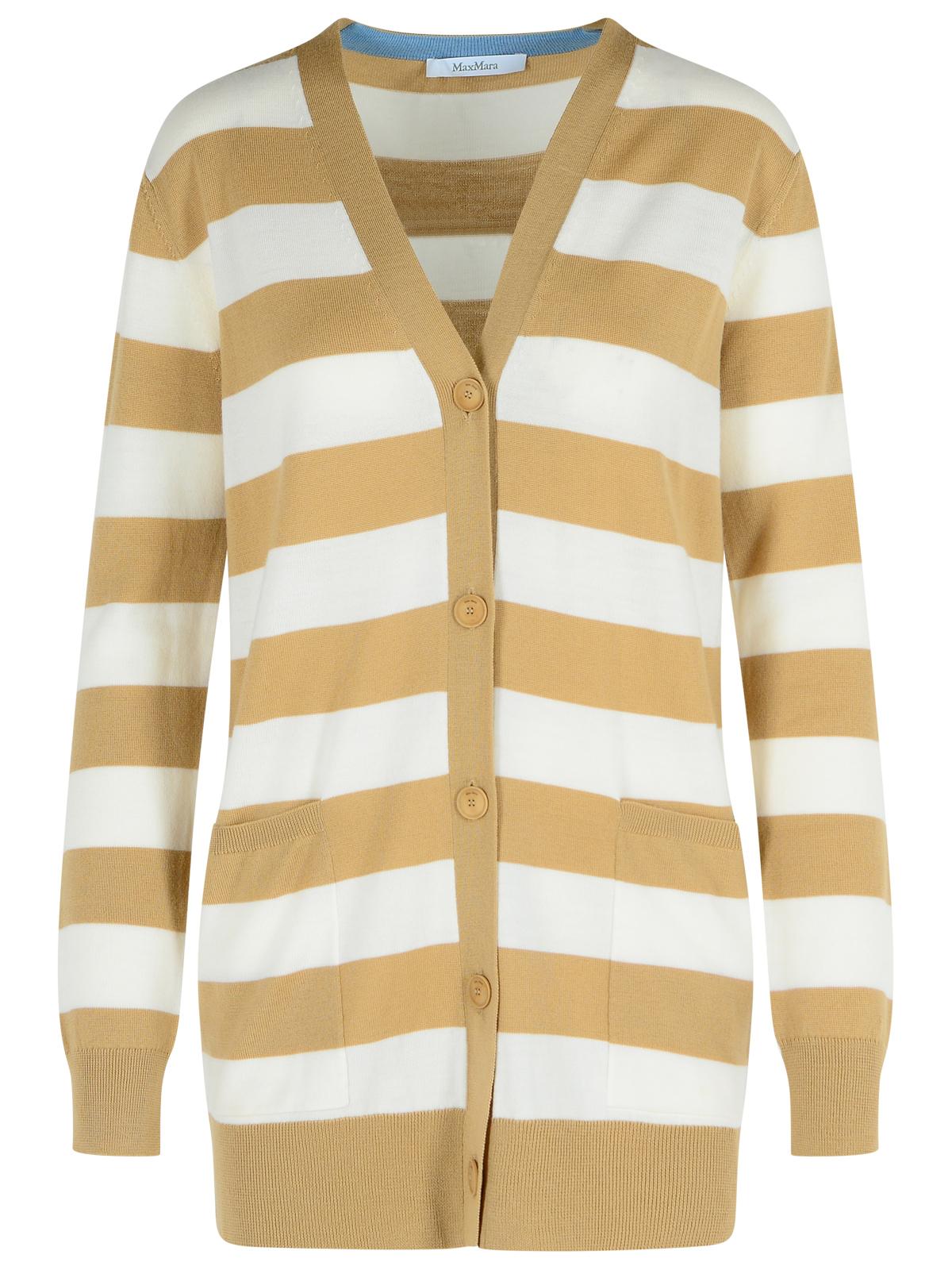 Max Mara 'Fiemme' Virgin Wool Sand Cardigan Women MAX MARA