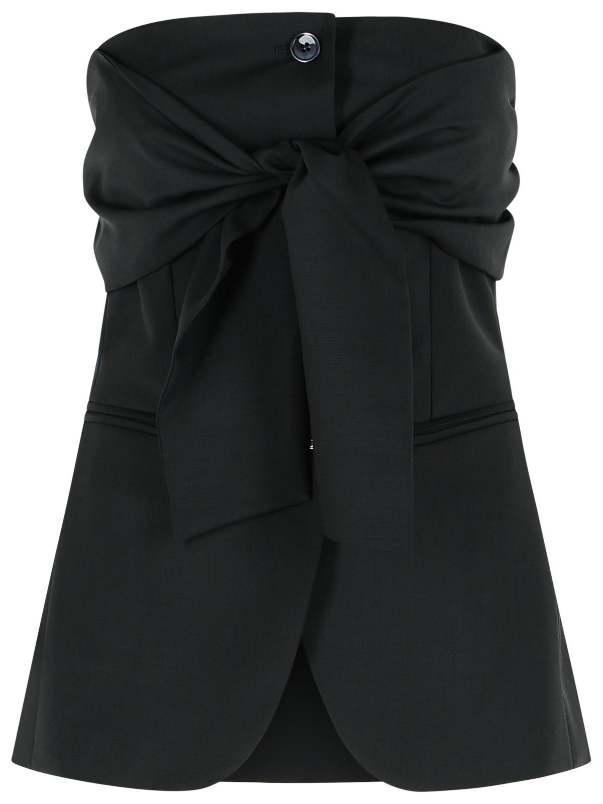 Max Mara 'Veruska' Black Virgin Wool Bustier Top Women MAX MARA