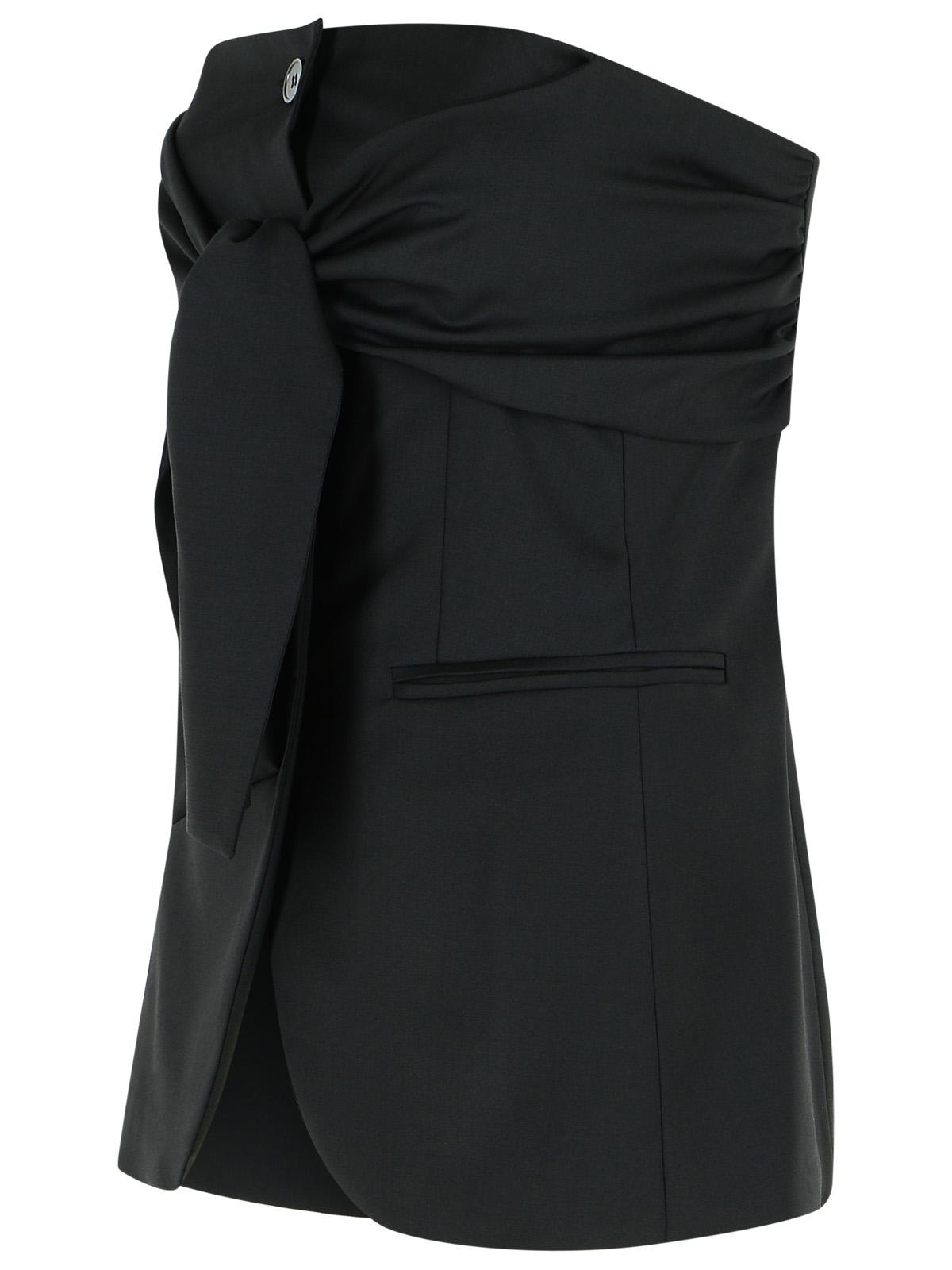 Max Mara 'Veruska' Black Virgin Wool Bustier Top Women MAX MARA