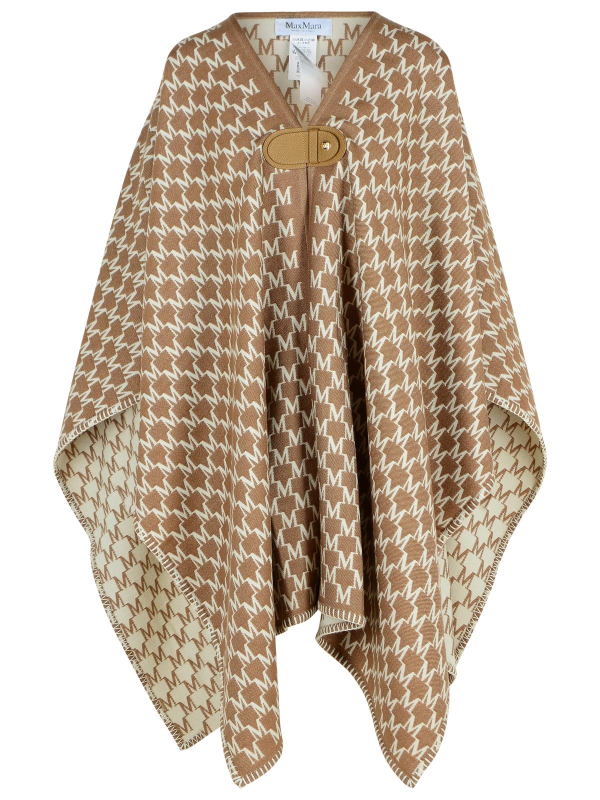 Max Mara 'Editti' Hood In Virgin Wool And Brown Cotton Women MAX MARA