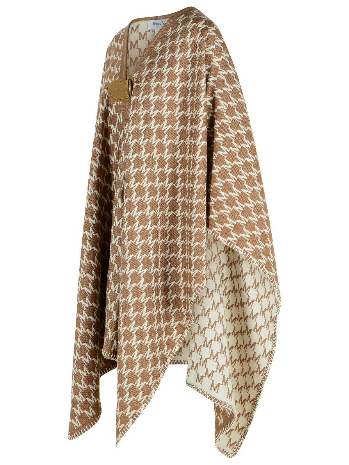 Max Mara 'Editti' Hood In Virgin Wool And Brown Cotton Women MAX MARA