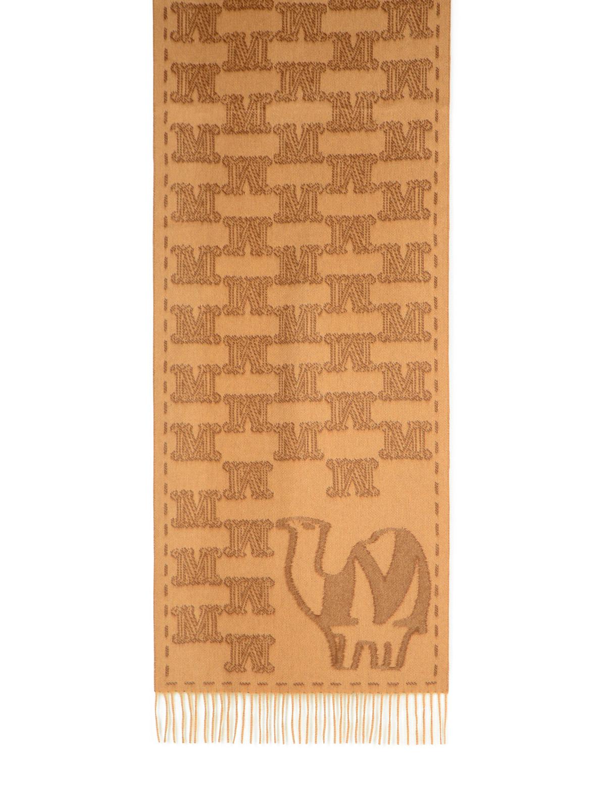 Max Mara 'Wsteddyc' Camel Jacquard Cachemire Stole Women MAX MARA