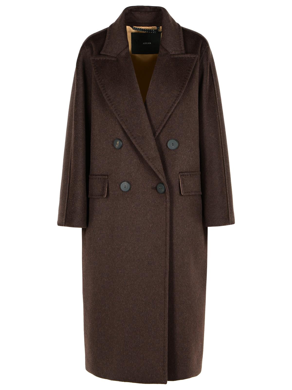 Max Mara Male Over Coat In Cachemire, Alpaca And Brown Wool Women MAX MARA