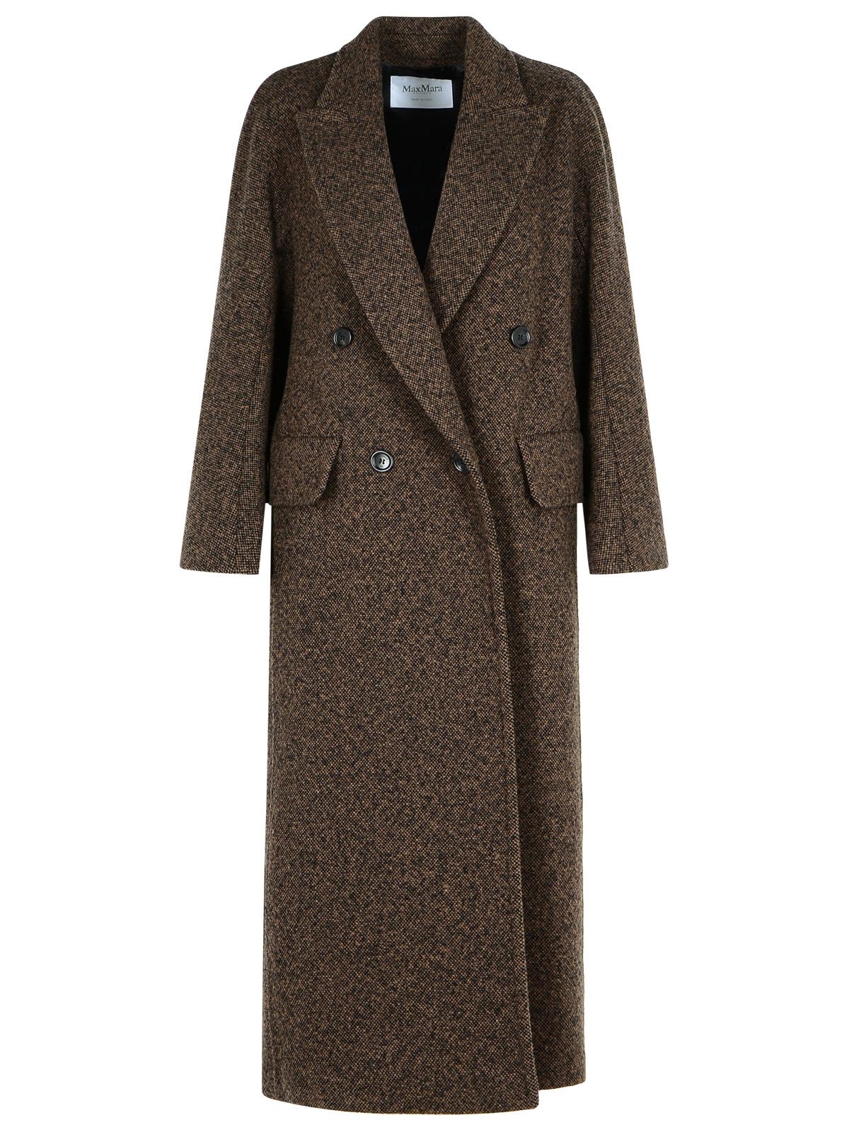 Max Mara 'Arco 1234' Chocolate Virgin Wool Coat Women MAX MARA