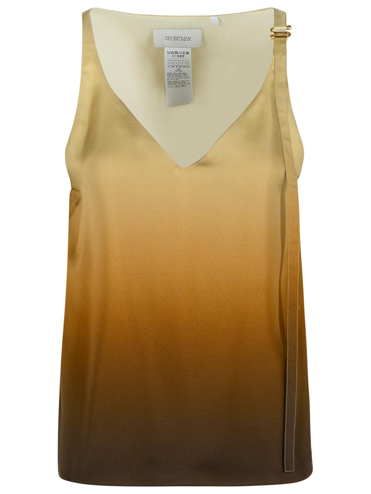 Sportmax 'Alcuno' Beige Gradient Silk Top Women SPORTMAX