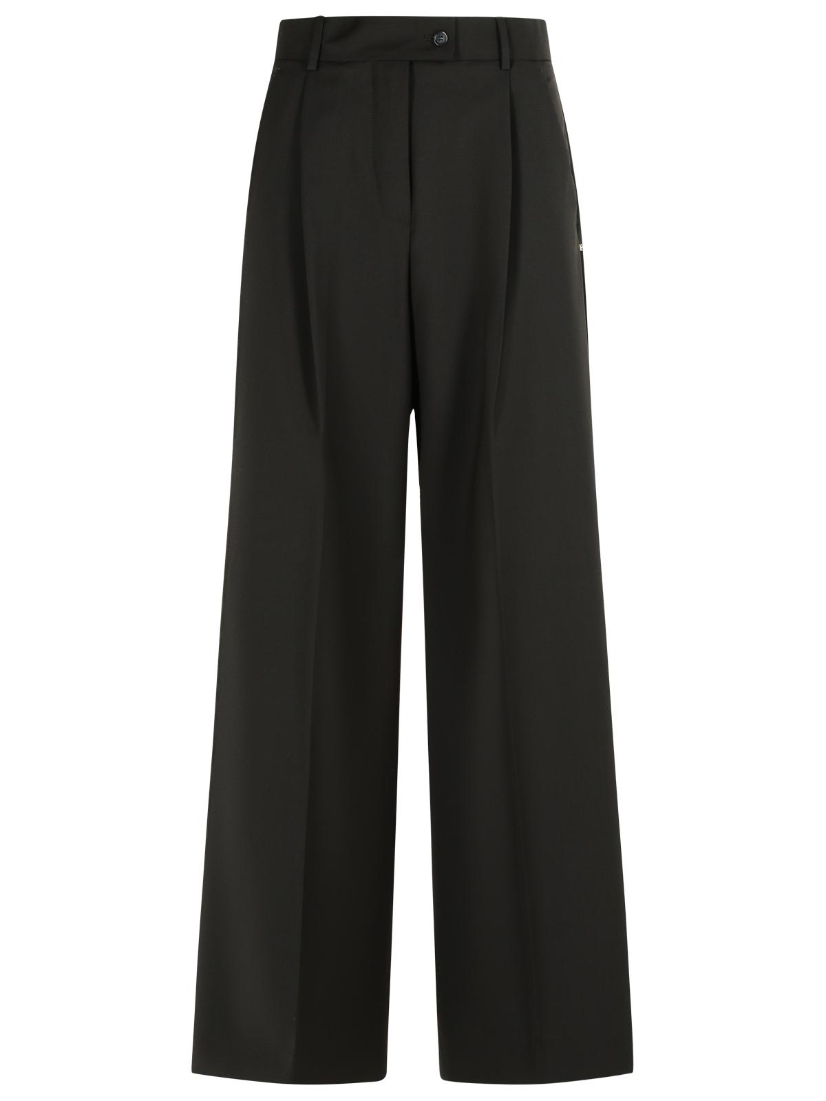 Sportmax 'Vela' Dark Brown Virgin Wool Pants Women SPORTMAX