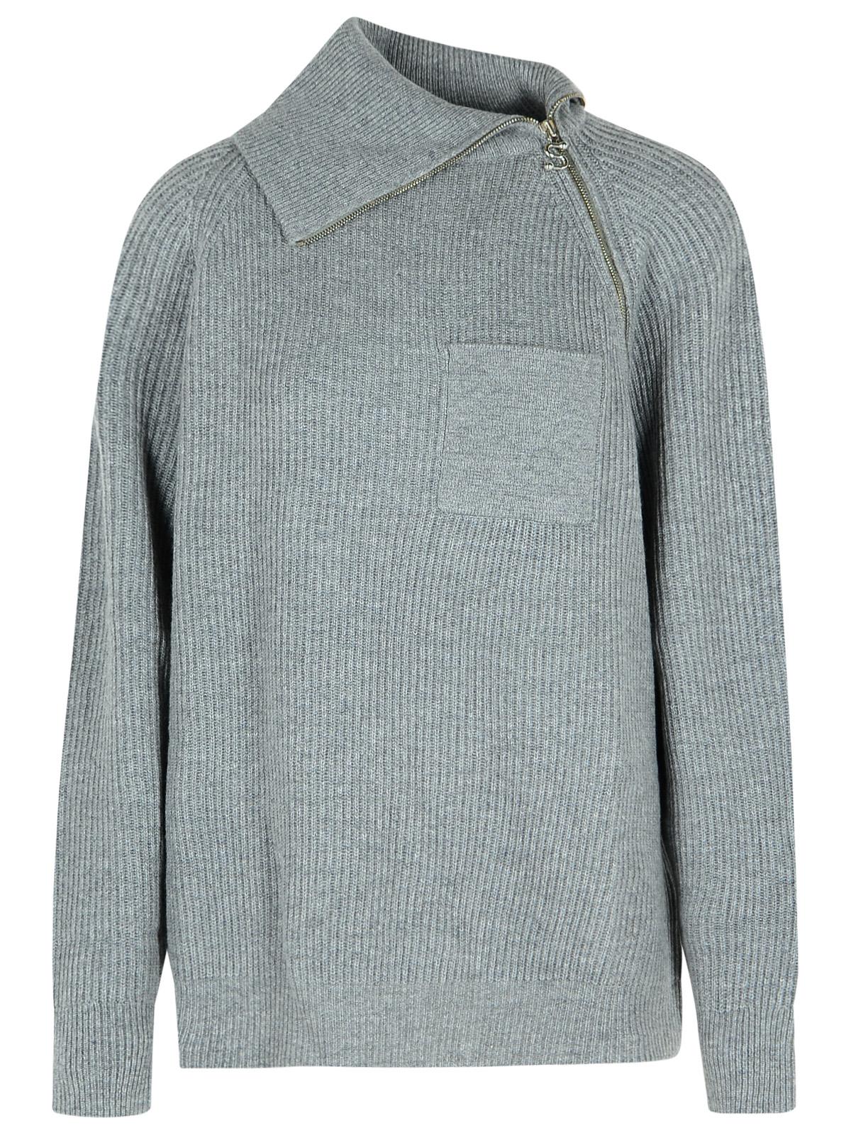 Sportmax 'Salpa' Cashmere Blend Sweater With Medium Grey Zip Women SPORTMAX