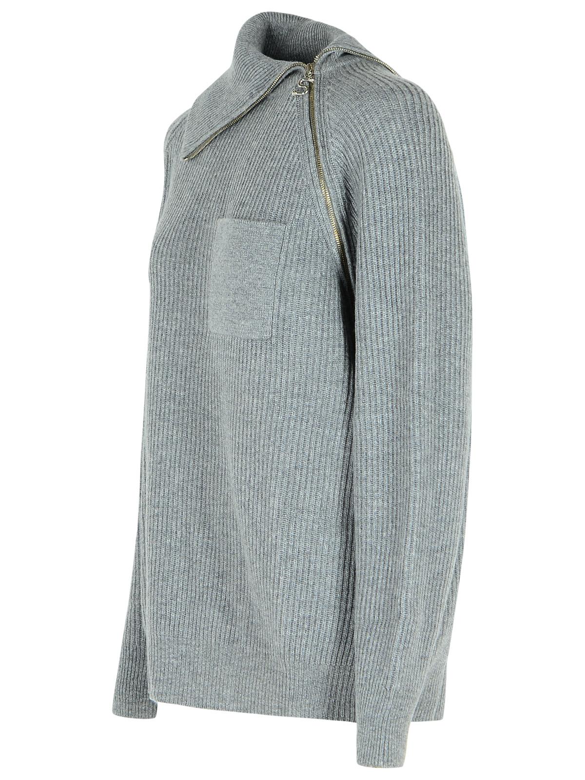 Sportmax 'Salpa' Cashmere Blend Sweater With Medium Grey Zip Women SPORTMAX