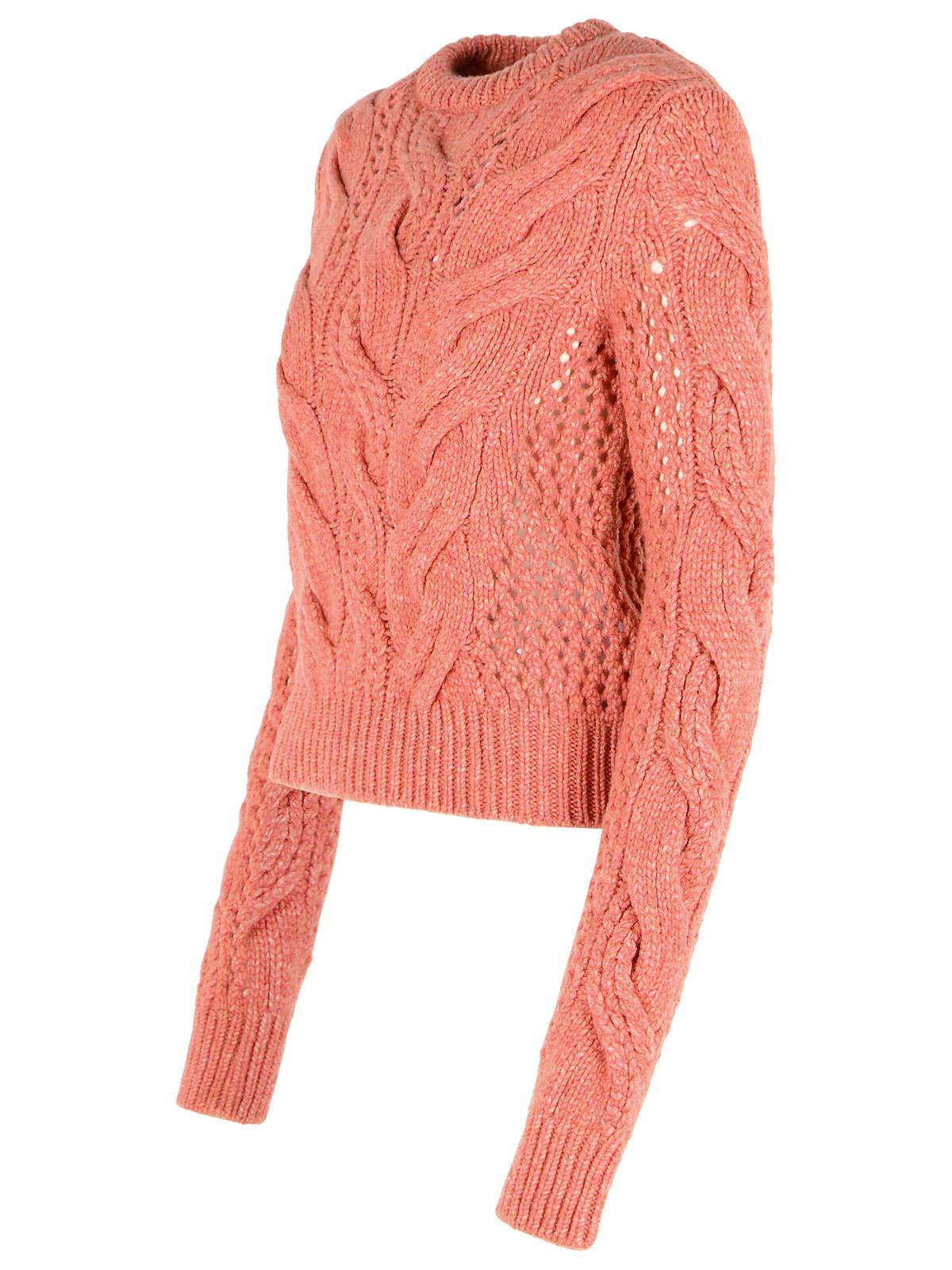 Sportmax 'Radio' Crewneck Sweater With Pink Wool Blend Braids Women SPORTMAX