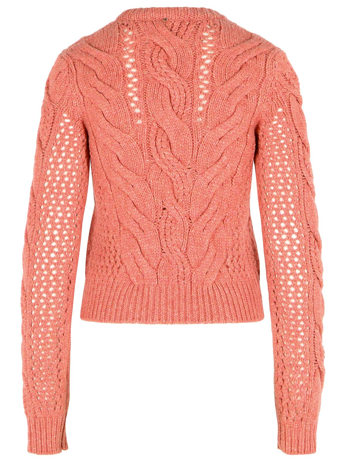 Sportmax 'Radio' Crewneck Sweater With Pink Wool Blend Braids Women SPORTMAX