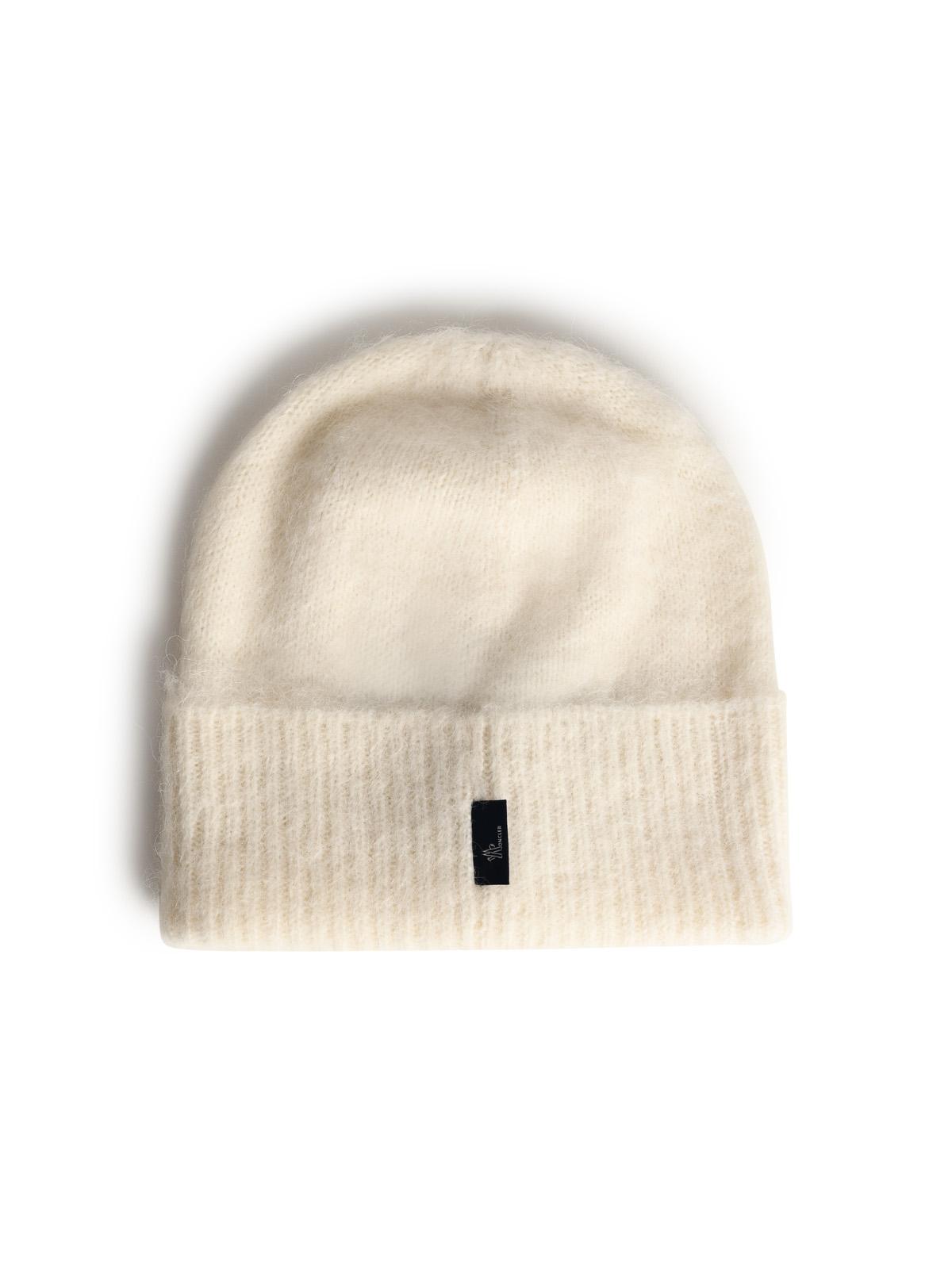Moncler Grenoble Tricot Beanie In Alpaca And Ivory Wool Women MONCLER GRENOBLE