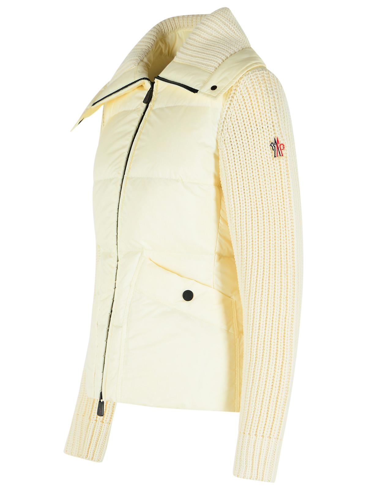 Moncler Grenoble Padded Wool Cardigan With Ivory White Zip Women MONCLER GRENOBLE