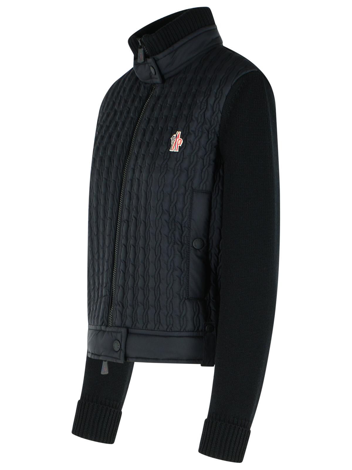 Moncler Grenoble Black Virgin Wool Padded Cardigan Women MONCLER GRENOBLE