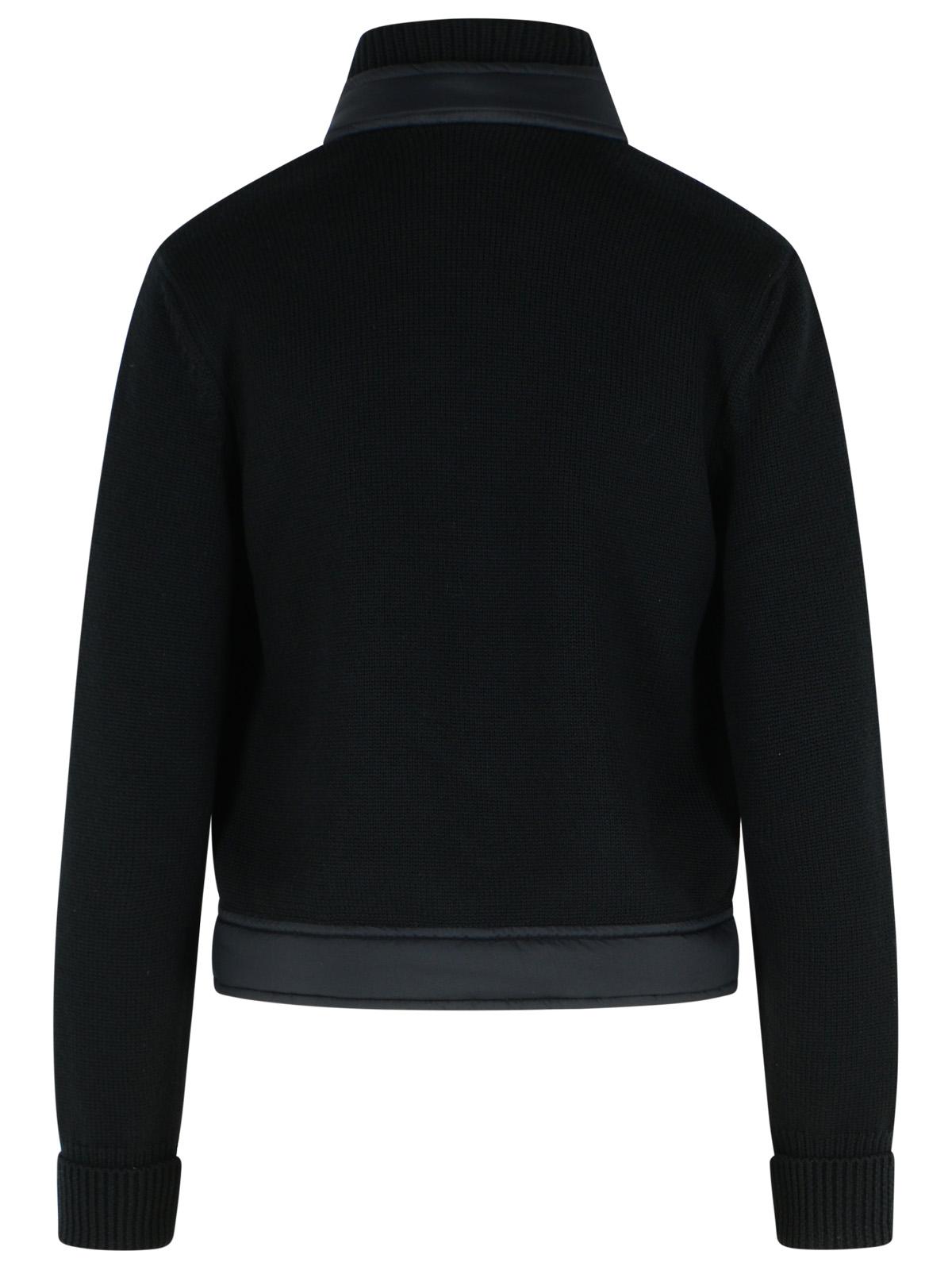 Moncler Grenoble Black Virgin Wool Padded Cardigan Women MONCLER GRENOBLE