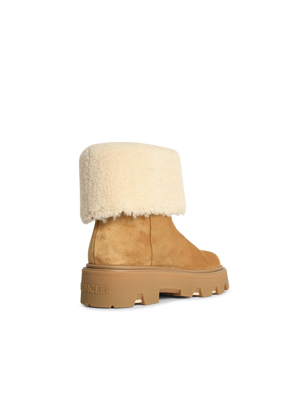 Moncler 'Aurea' Suede Ankle Boots And Beige Camel Shearling Women MONCLER