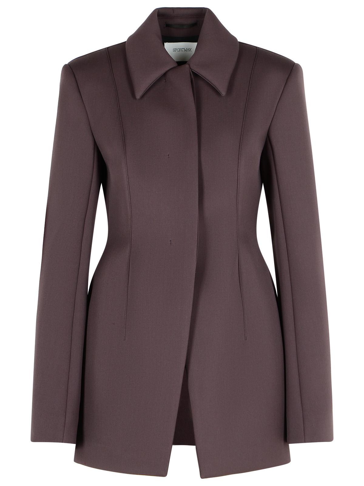 Sportmax 'Bacio' Tight Jacket In Coffee Virgin Wool Blend Women SPORTMAX