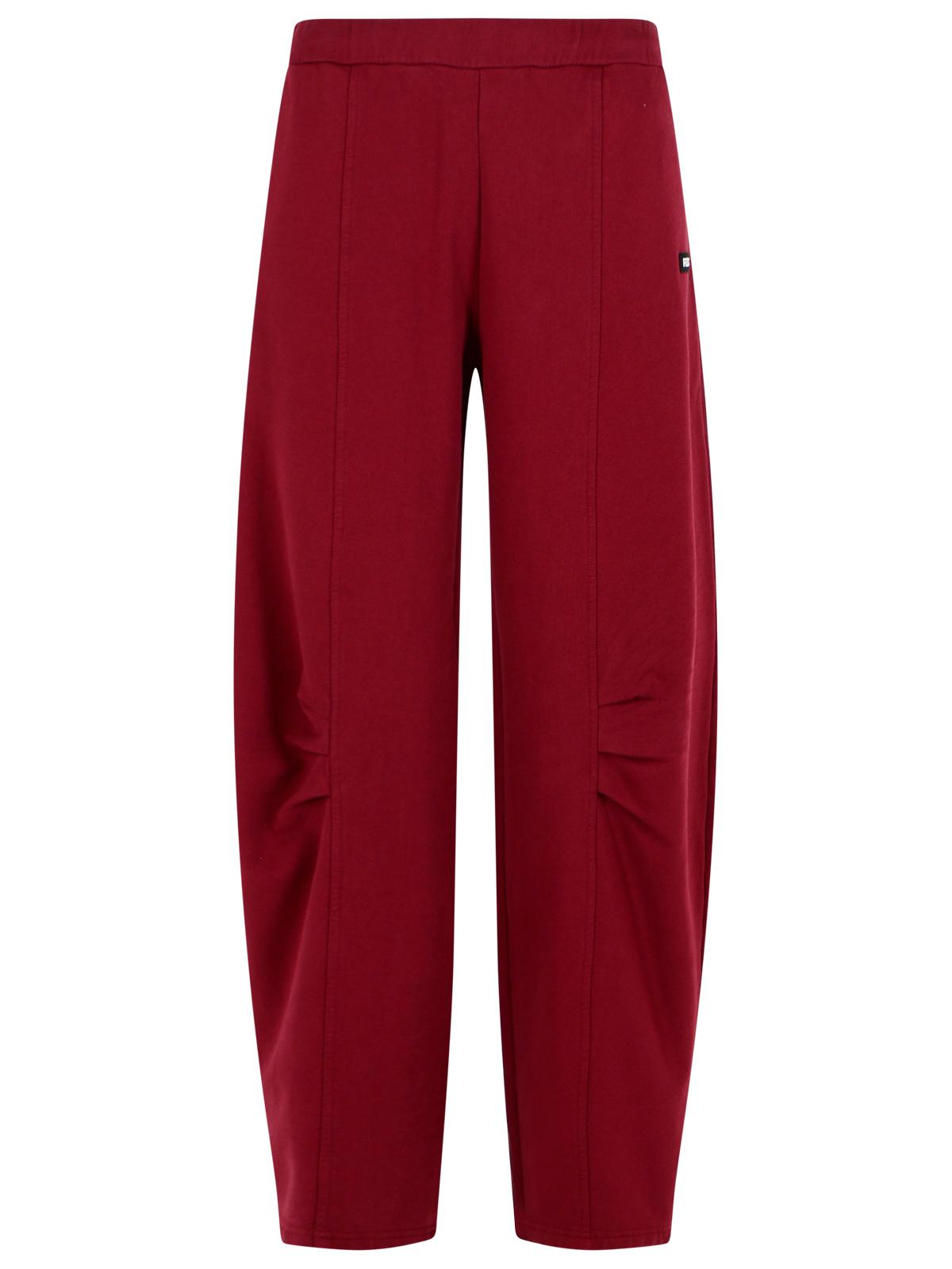 Rotate Pantalo In Burgundy Cotton Women ROTATE