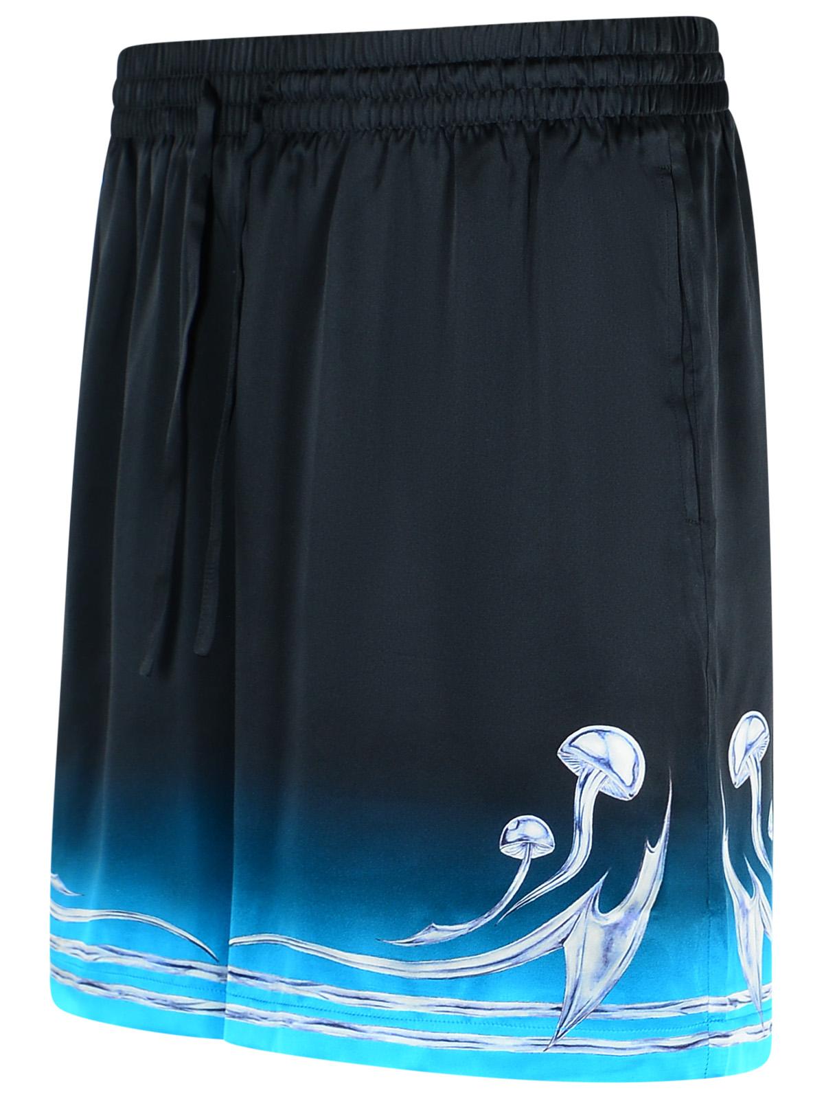 Casablanca Black Silk Bermuda Shorts Men CASABLANCA