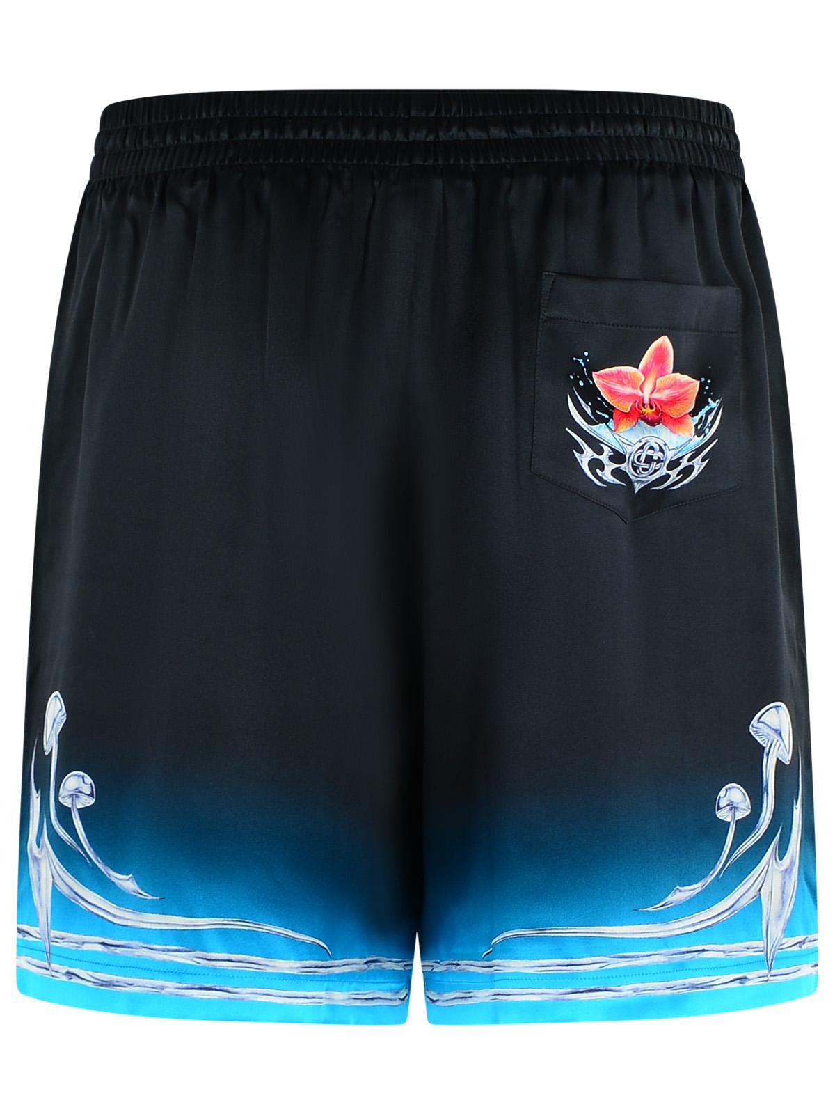 Casablanca Black Silk Bermuda Shorts Men CASABLANCA