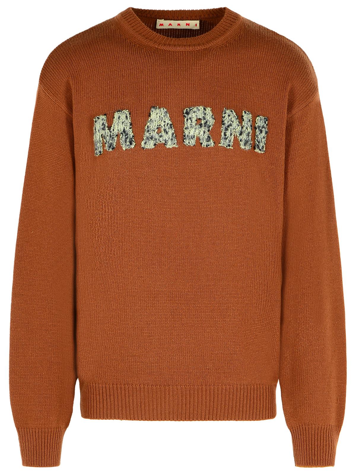 Marni Brown Virgin Wool Sweater Men MARNI