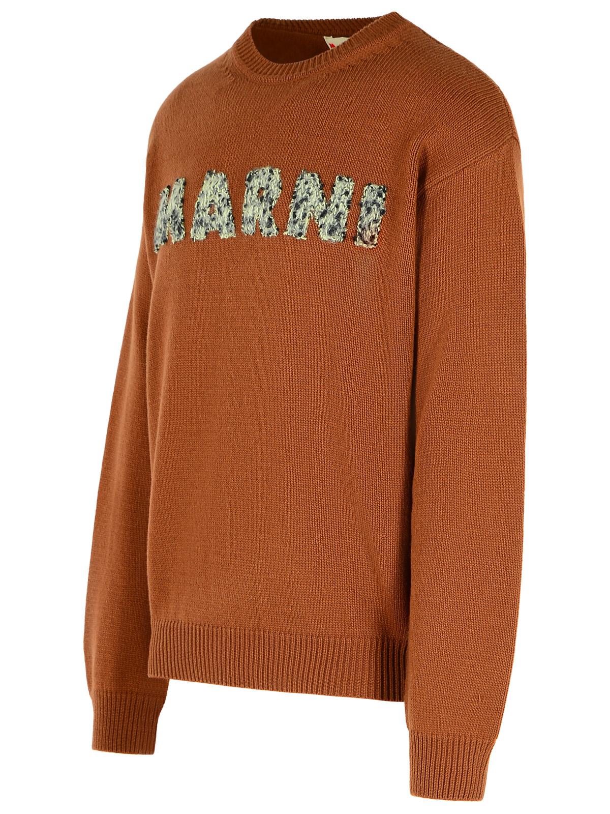 Marni Brown Virgin Wool Sweater Men MARNI